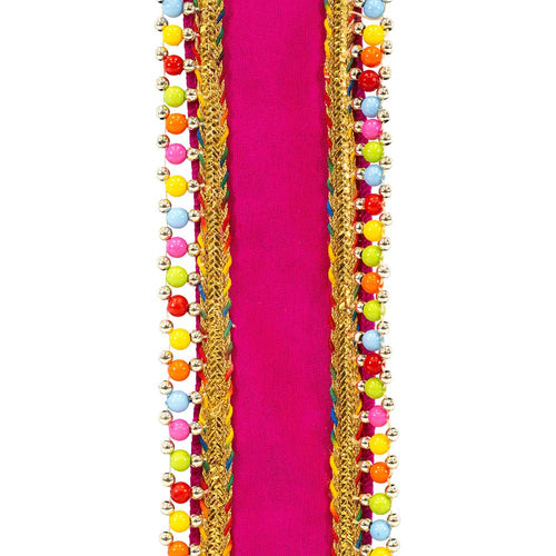 Beaded Candy Edge Deluxe Wired Edge, Fuchsia, 2-1/2 In