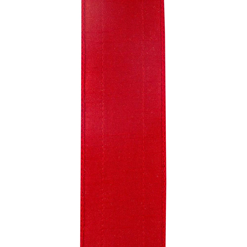 Regal Stripe Red Trimming Dupioni Deluxe Wired Edge