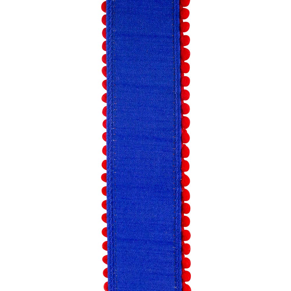 Pom Pom Mini Edge Trimming Dupioni Deluxe Wired Edge Royal