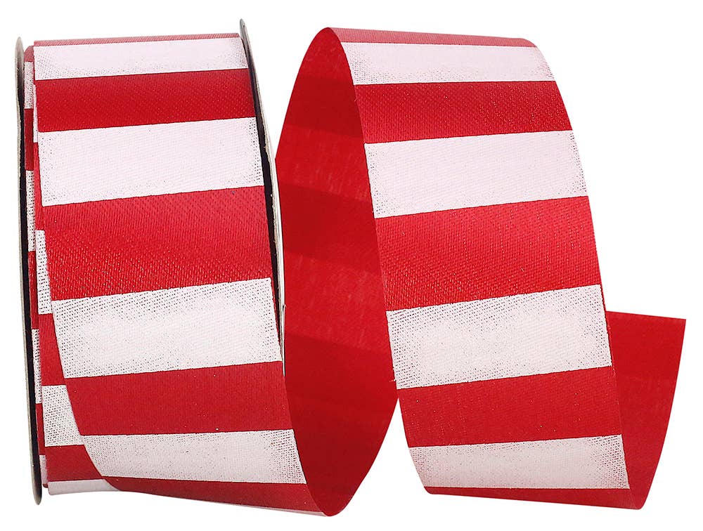 Aqua Cabana Stripe, Red/white, 1-3/8 In, 25 Yards