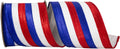 Patriotic Metallic Stripes Deluxe Dupioni Backed Wired Edge