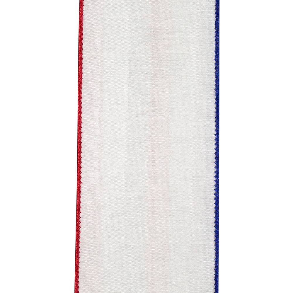 Patriotic Metallic Stripes Deluxe Dupioni Backed Wired Edge