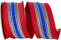 Regal Stripe Red Trimming Dupioni Deluxe Wired Edge